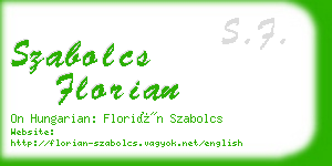 szabolcs florian business card